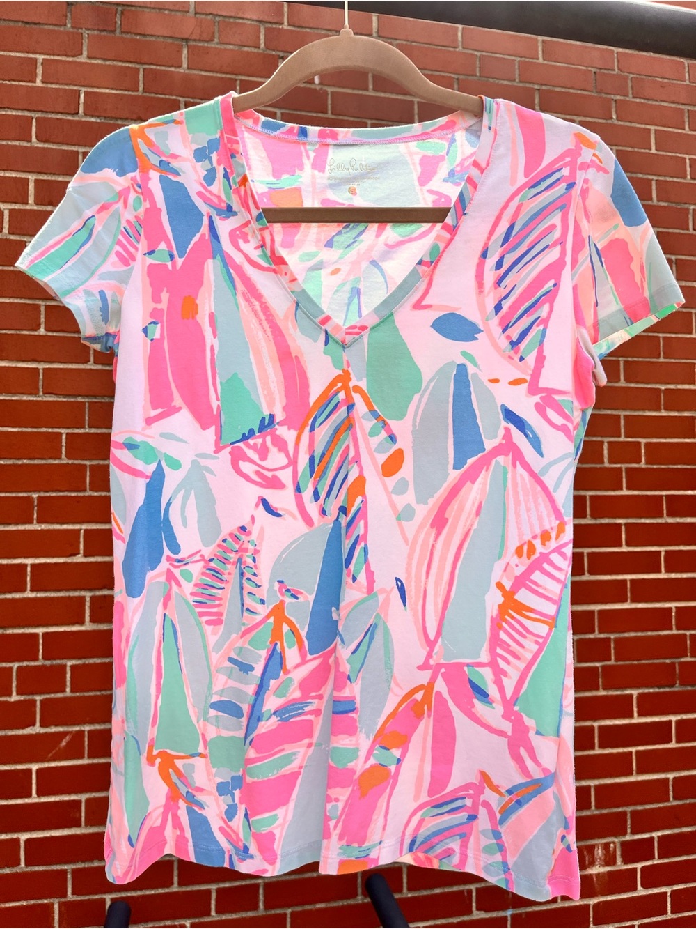 Lilly Pulitzer Pastel Floral V-Neck Tee